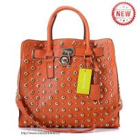 michael kors hamilton studded leer groot oranje bakken Groningen Shop 9n98s497